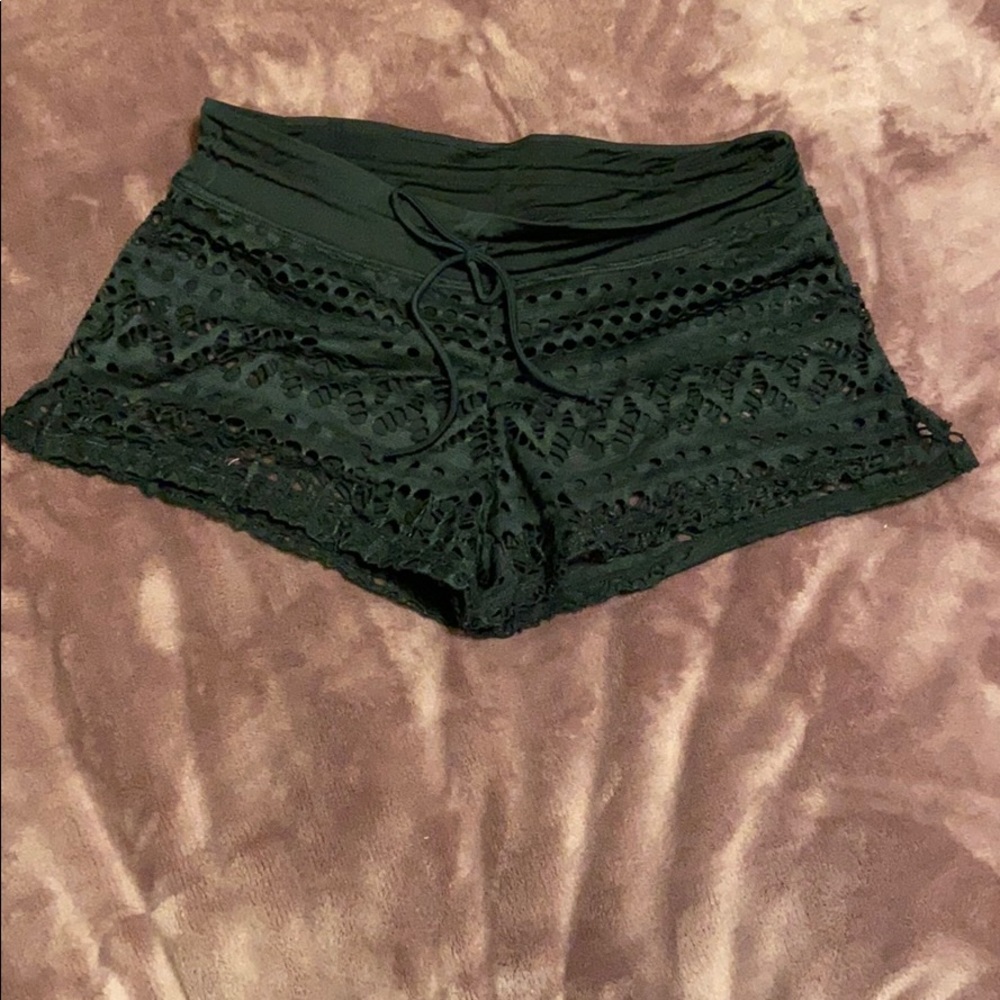 Black, lace, swim trunk, medium size